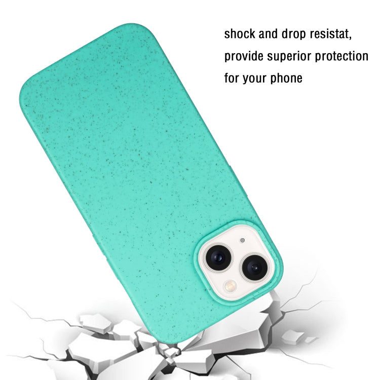 For iPhone 14 Wheat MagSafe Magnetic Straw Material + TPU Phone Case(Green) by buy2fix
