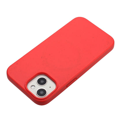 For iPhone 14 Wheat MagSafe Magnetic Straw Material + TPU Phone Case(Red) by buy2fix