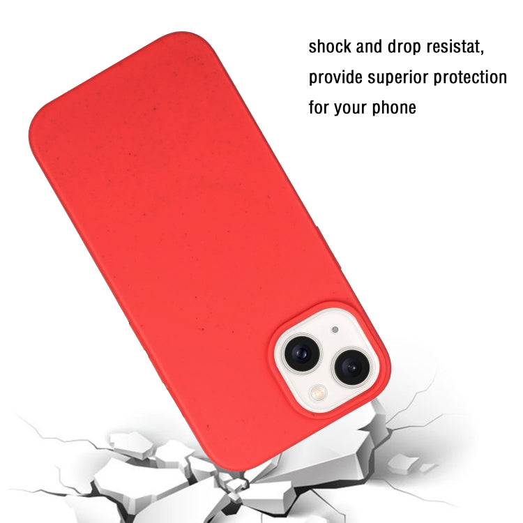 For iPhone 14 Wheat MagSafe Magnetic Straw Material + TPU Phone Case(Red) by buy2fix