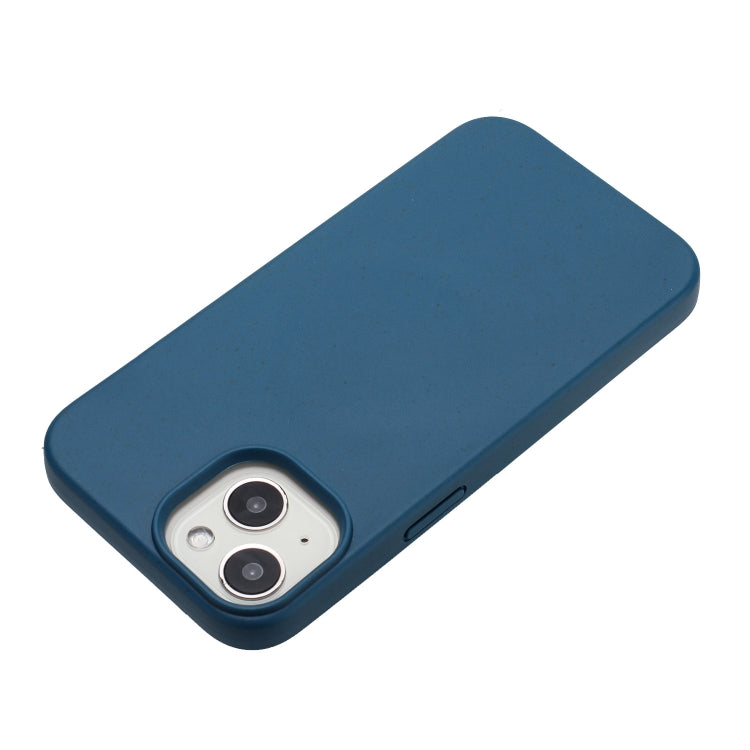 For iPhone 14 Wheat MagSafe Magnetic Straw Material + TPU Phone Case(Blue) by buy2fix