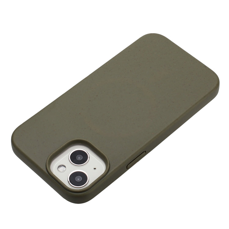 For iPhone 14 Wheat MagSafe Magnetic Straw Material + TPU Phone Case(Army Green) by buy2fix
