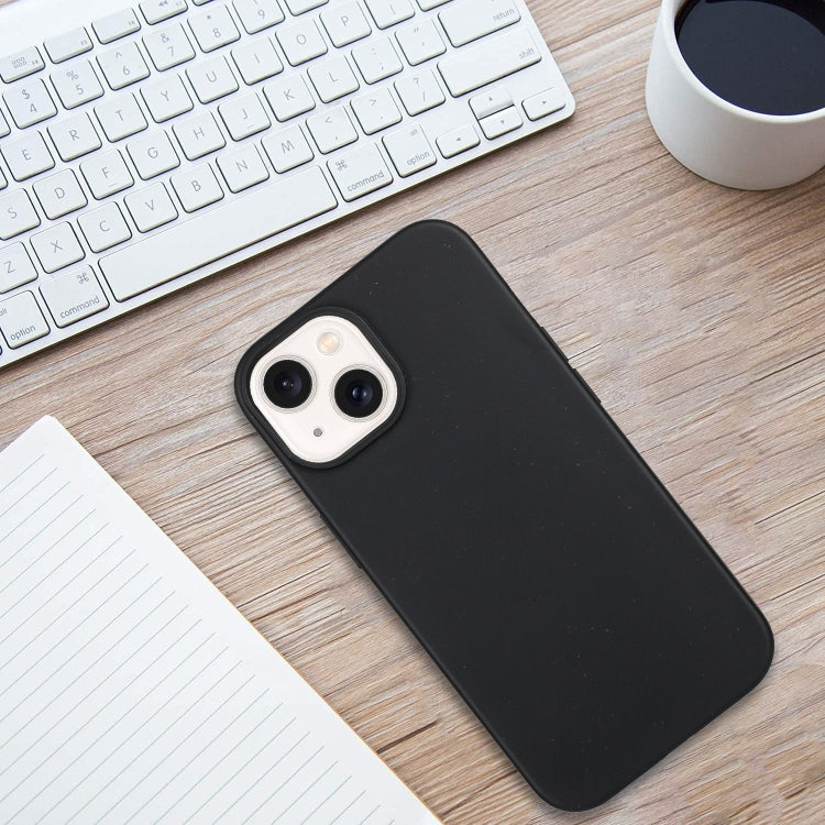 For iPhone 13 Wheat MagSafe Magnetic Straw Material + TPU Phone Case(Black) by buy2fix