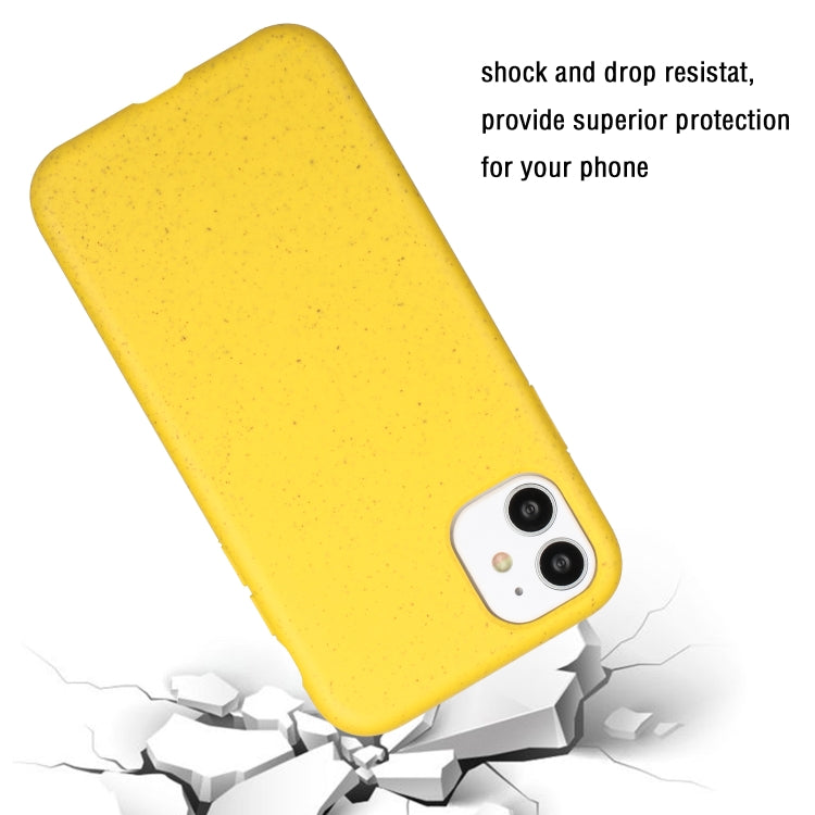 For iPhone 12 Wheat MagSafe Magnetic Straw Material + TPU Phone Case(Yellow) by buy2fix