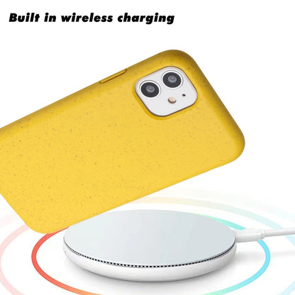 For iPhone 12 Wheat MagSafe Magnetic Straw Material + TPU Phone Case(Yellow) by buy2fix