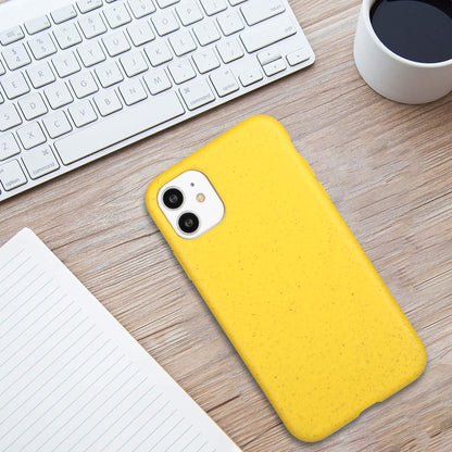 For iPhone 12 Wheat MagSafe Magnetic Straw Material + TPU Phone Case(Yellow) by buy2fix