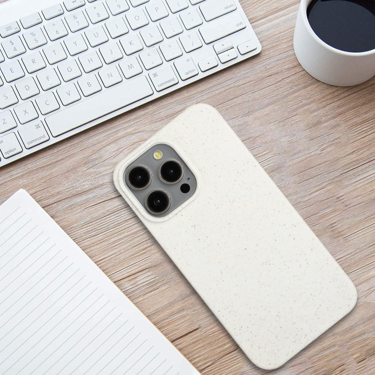 For iPhone 12 Pro Max Wheat MagSafe Magnetic Straw Material + TPU Phone Case(White) by buy2fix