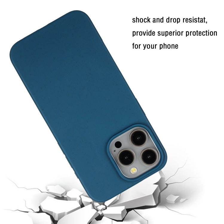 For iPhone 12 Pro Max Wheat MagSafe Magnetic Straw Material + TPU Phone Case(Blue) by buy2fix