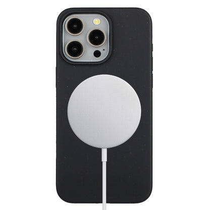 For iPhone 12 Pro Max Wheat MagSafe Magnetic Straw Material + TPU Phone Case(Black) by buy2fix