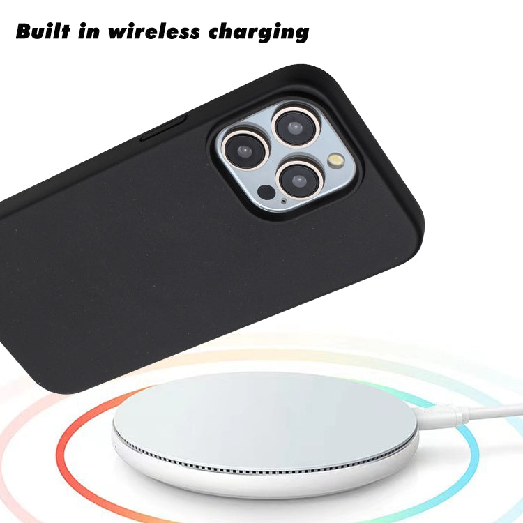 For iPhone 12 Pro Max Wheat MagSafe Magnetic Straw Material + TPU Phone Case(Black) by buy2fix