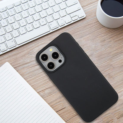 For iPhone 12 Pro Max Wheat MagSafe Magnetic Straw Material + TPU Phone Case(Black) by buy2fix