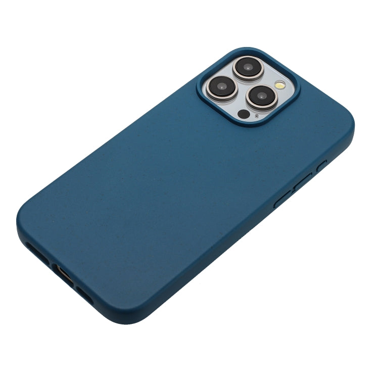 For iPhone 11 Pro Max Wheat MagSafe Magnetic Straw Material + TPU Phone Case(Blue) by buy2fix