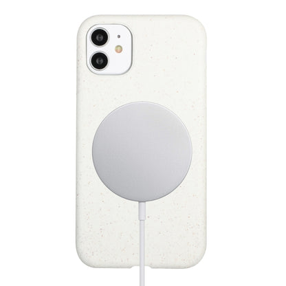 For iPhone 11 Wheat MagSafe Magnetic Straw Material + TPU Phone Case(White) by buy2fix