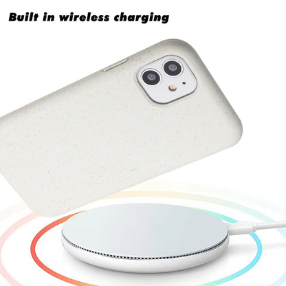 For iPhone 11 Wheat MagSafe Magnetic Straw Material + TPU Phone Case(White) by buy2fix