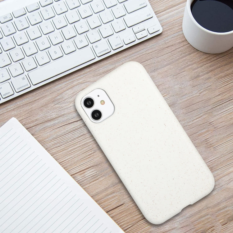 For iPhone 11 Wheat MagSafe Magnetic Straw Material + TPU Phone Case(White) by buy2fix