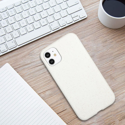 For iPhone 11 Wheat MagSafe Magnetic Straw Material + TPU Phone Case(White) by buy2fix