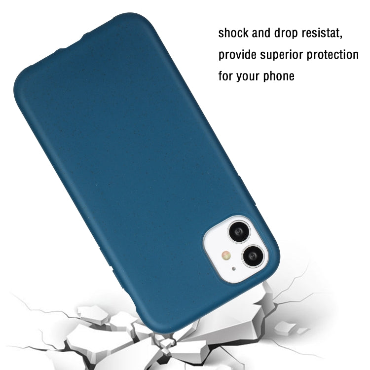 For iPhone 11 Wheat MagSafe Magnetic Straw Material + TPU Phone Case(Blue) by buy2fix