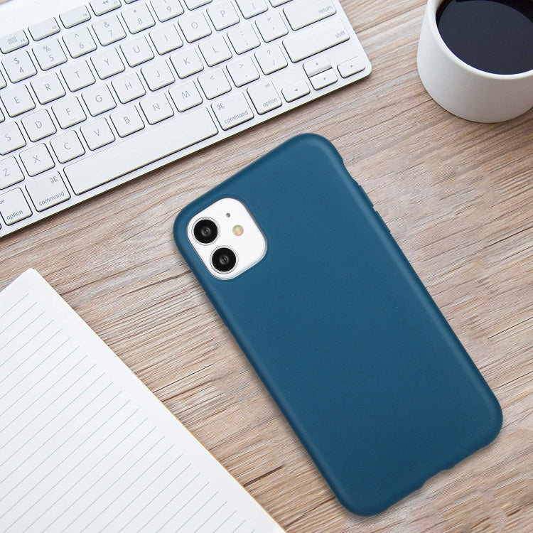 For iPhone 11 Wheat MagSafe Magnetic Straw Material + TPU Phone Case(Blue) by buy2fix