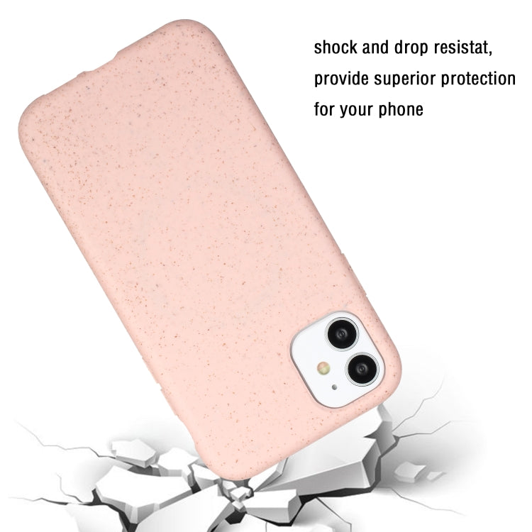 For iPhone 11 Wheat MagSafe Magnetic Straw Material + TPU Phone Case(Pink) by buy2fix