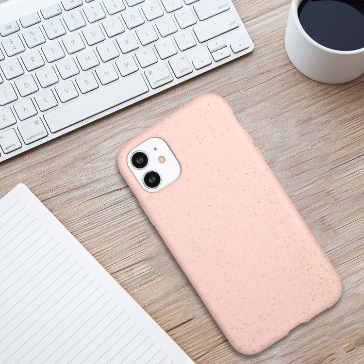 For iPhone 11 Wheat MagSafe Magnetic Straw Material + TPU Phone Case(Pink) by buy2fix