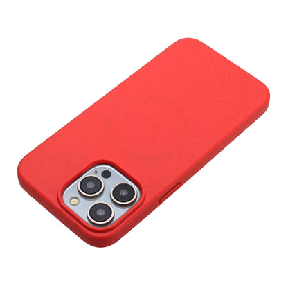 For iPhone 11 Pro Wheat MagSafe Magnetic Straw Material + TPU Phone Case(Red) by buy2fix