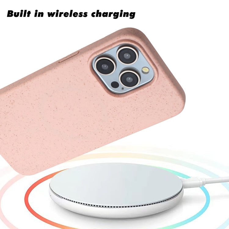 For iPhone 11 Pro Wheat MagSafe Magnetic Straw Material + TPU Phone Case(Pink) by buy2fix