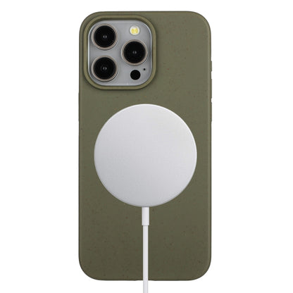 For iPhone 11 Pro Wheat MagSafe Magnetic Straw Material + TPU Phone Case(Army Green) by buy2fix