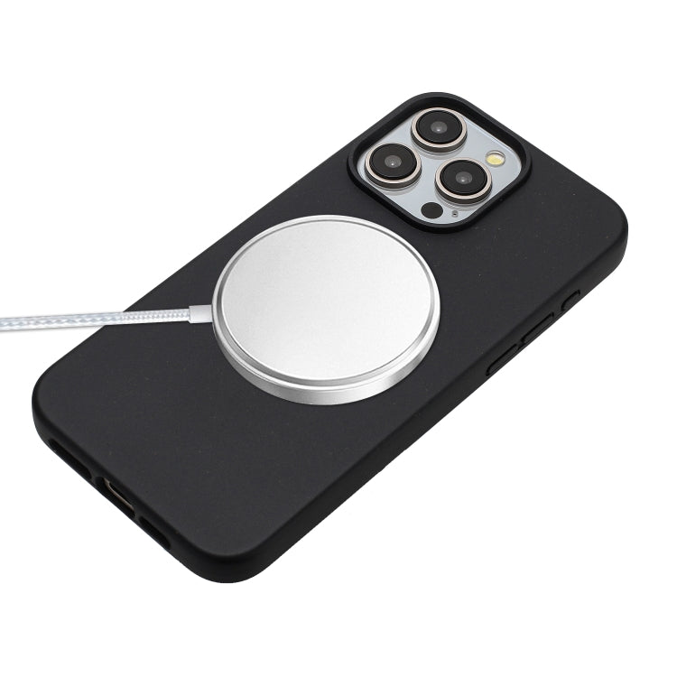 For iPhone 12 Pro Wheat MagSafe Magnetic Straw Material + TPU Phone Case with Lanyard(Black) by buy2fix