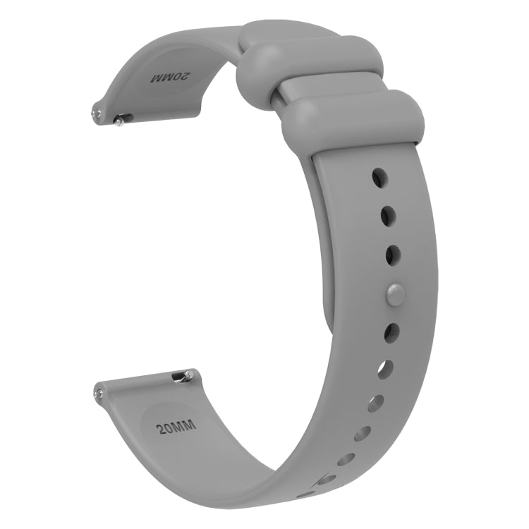 18mm Universal Solid Color Reverse Buckle Silicone Watch Band(Grey) - 18mm Bands by buy2fix | Online Shopping UK | buy2fix