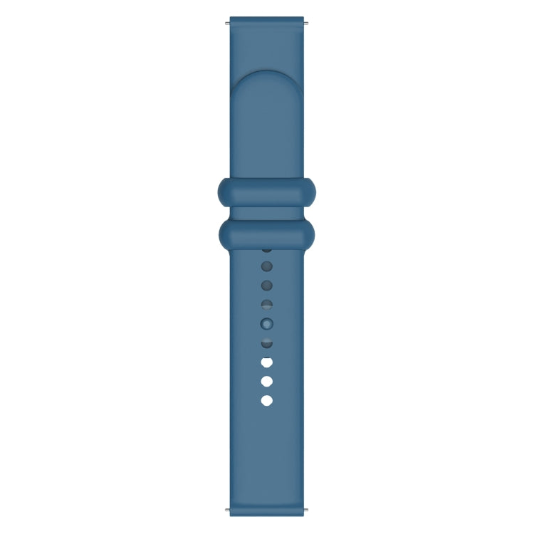 18mm Universal Solid Color Reverse Buckle Silicone Watch Band(Blue) - 18mm Bands by buy2fix | Online Shopping UK | buy2fix