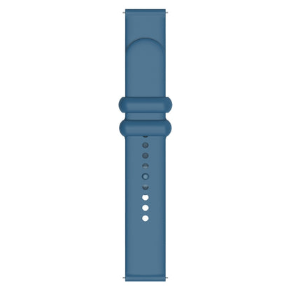 18mm Universal Solid Color Reverse Buckle Silicone Watch Band(Blue) - 18mm Bands by buy2fix | Online Shopping UK | buy2fix
