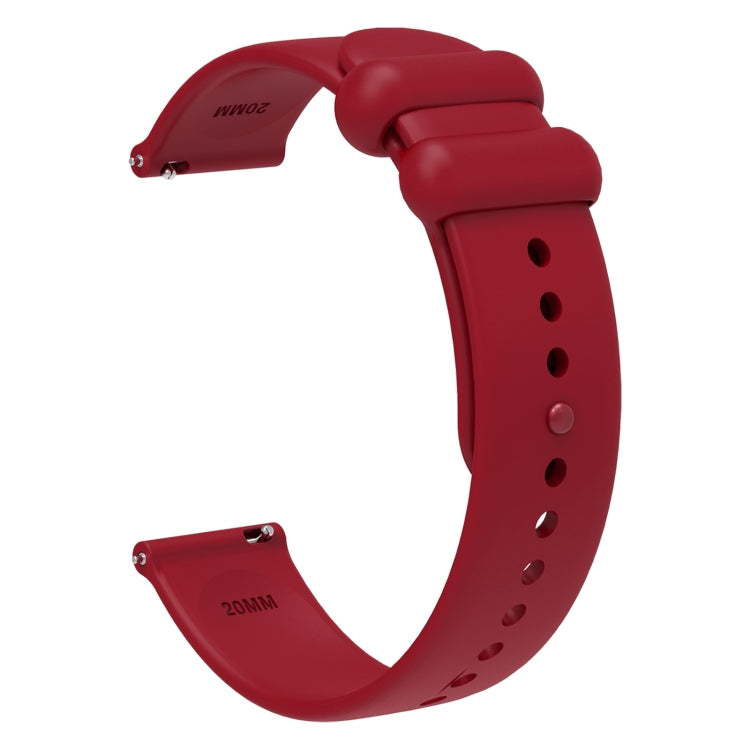 18mm Universal Solid Color Reverse Buckle Silicone Watch Band(Wine Red) - 18mm Bands by buy2fix | Online Shopping UK | buy2fix