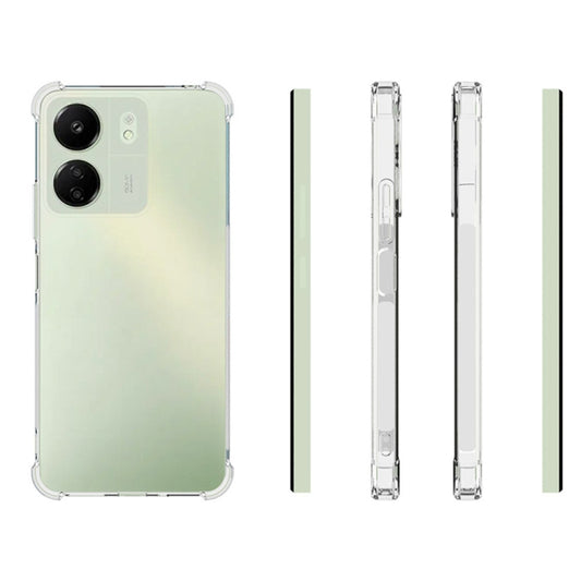 For Xiaomi Redmi 13C Shockproof Non-slip Thickening TPU Phone Case(Transparent) by buy2fix