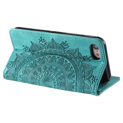 For iPhone 16e Totem Embossed Magnetic Leather Phone Case(Green) - iPhone 16e Cases by buy2fix | Online Shopping UK | buy2fix