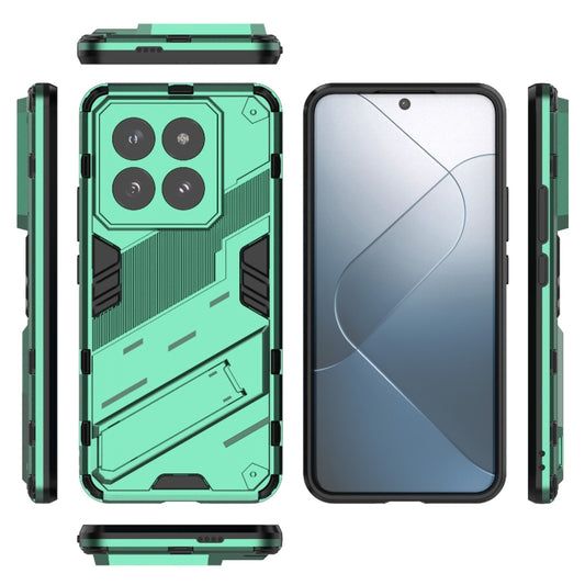 For Xiaomi 14 Pro 5G Punk Armor 2 in 1 PC + TPU Phone Case with Holder(Green) - 14 Pro Cases by buy2fix | Online Shopping UK | buy2fix