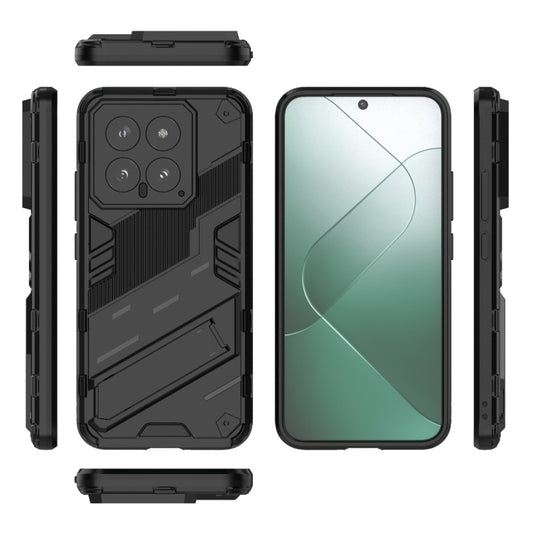 For Xiaomi 14 5G Punk Armor 2 in 1 PC + TPU Phone Case with Holder(Black) - Xiaomi Cases by buy2fix | Online Shopping UK | buy2fix