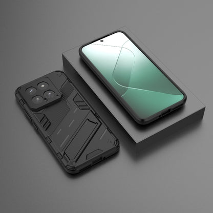 For Xiaomi 14 5G Punk Armor 2 in 1 PC + TPU Phone Case with Holder(Black) - Xiaomi Cases by buy2fix | Online Shopping UK | buy2fix