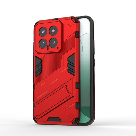 For Xiaomi 14 5G Punk Armor 2 in 1 PC + TPU Phone Case with Holder(Red) - Xiaomi Cases by buy2fix | Online Shopping UK | buy2fix