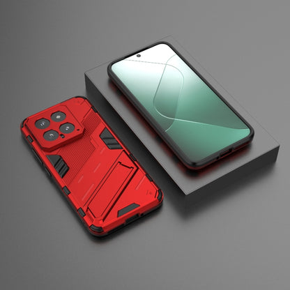 For Xiaomi 14 5G Punk Armor 2 in 1 PC + TPU Phone Case with Holder(Red) - Xiaomi Cases by buy2fix | Online Shopping UK | buy2fix
