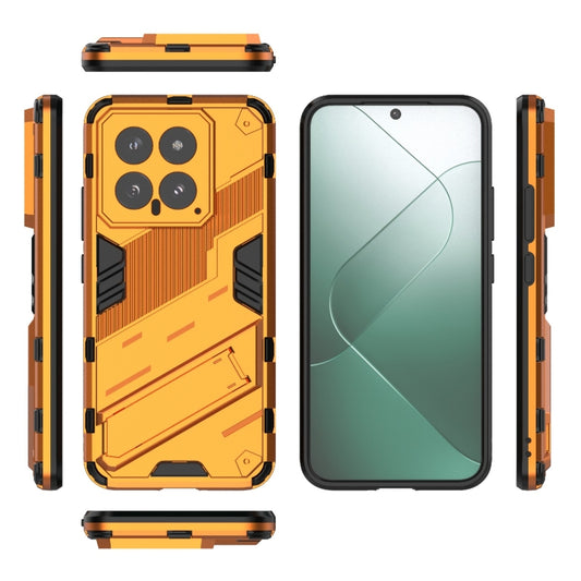 For Xiaomi 14 5G Punk Armor 2 in 1 PC + TPU Phone Case with Holder(Orange) - Xiaomi Cases by buy2fix | Online Shopping UK | buy2fix