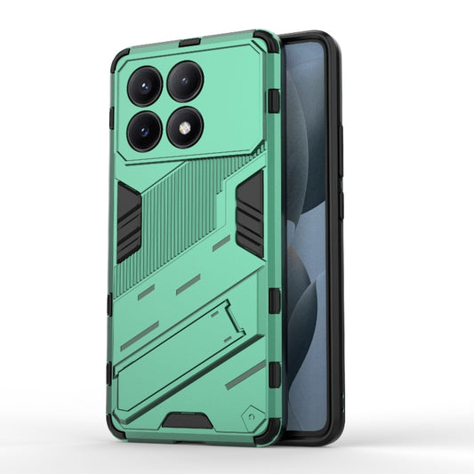 For Xiaomi Redmi K70E 5G Punk Armor 2 in 1 PC + TPU Phone Case with Holder(Green) - Xiaomi Cases by buy2fix | Online Shopping UK | buy2fix