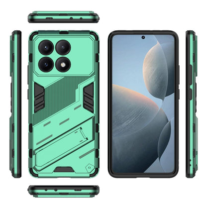 For Xiaomi Redmi K70E 5G Punk Armor 2 in 1 PC + TPU Phone Case with Holder(Green) - Xiaomi Cases by buy2fix | Online Shopping UK | buy2fix