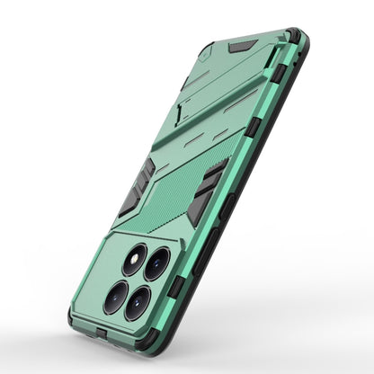 For Xiaomi Redmi K70E 5G Punk Armor 2 in 1 PC + TPU Phone Case with Holder(Green) - Xiaomi Cases by buy2fix | Online Shopping UK | buy2fix