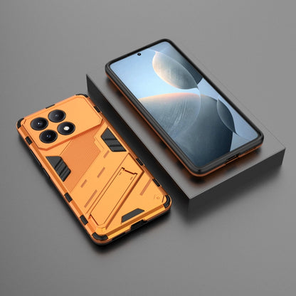 For Xiaomi Redmi K70E 5G Punk Armor 2 in 1 PC + TPU Phone Case with Holder(Orange) - Xiaomi Cases by buy2fix | Online Shopping UK | buy2fix