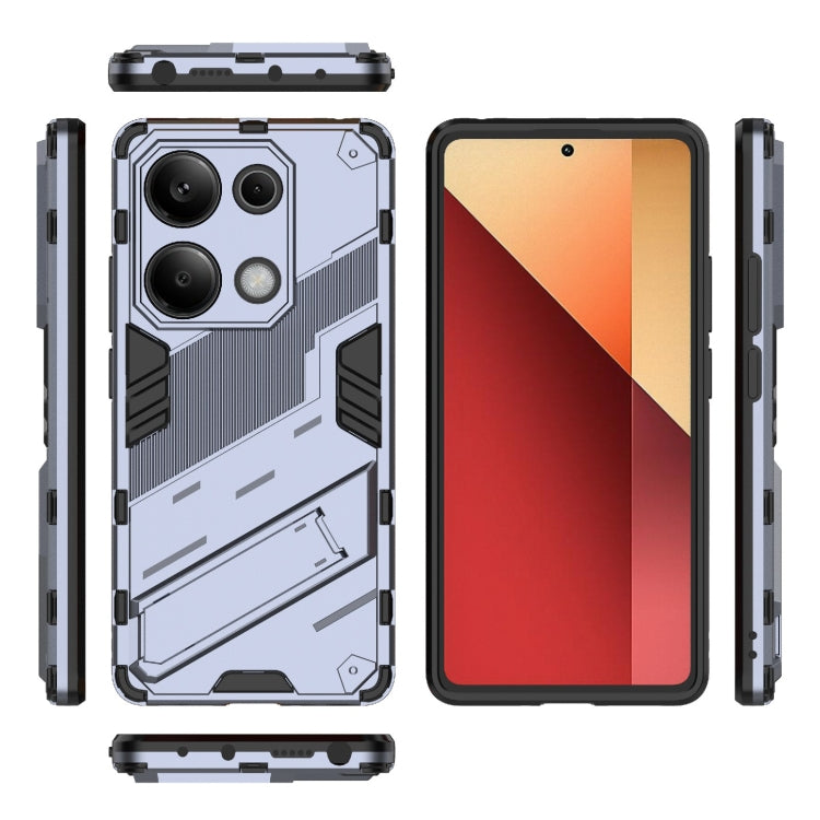 For Xiaomi Redmi Note 13 Pro 4G Global Punk Armor 2 in 1 PC + TPU Phone Case with Holder(Grey) - Xiaomi Cases by buy2fix | Online Shopping UK | buy2fix