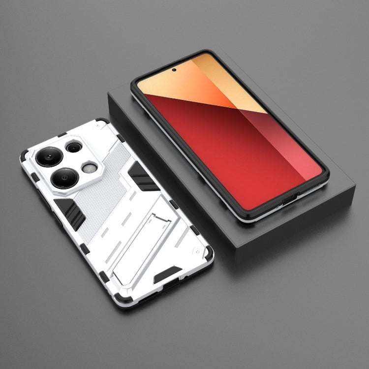 For Xiaomi Redmi Note 13 Pro 4G Global Punk Armor 2 in 1 PC + TPU Phone Case with Holder(White) - Xiaomi Cases by buy2fix | Online Shopping UK | buy2fix