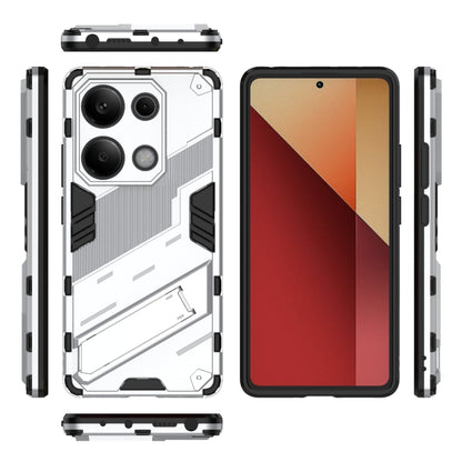 For Xiaomi Redmi Note 13 Pro 4G Global Punk Armor 2 in 1 PC + TPU Phone Case with Holder(White) - Xiaomi Cases by buy2fix | Online Shopping UK | buy2fix
