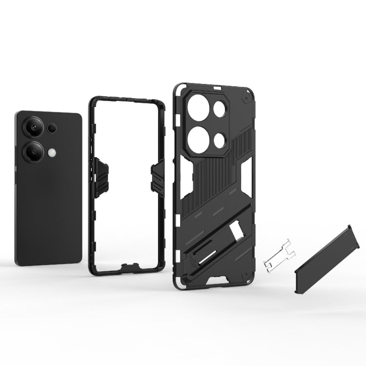 For Xiaomi Redmi Note 13 Pro 4G Global Punk Armor 2 in 1 PC + TPU Phone Case with Holder(White) - Xiaomi Cases by buy2fix | Online Shopping UK | buy2fix