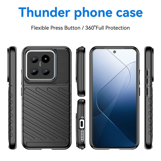 For Xiaomi 14 Thunderbolt Shockproof Soft TPU Phone Case(Black) - Xiaomi Cases by buy2fix | Online Shopping UK | buy2fix