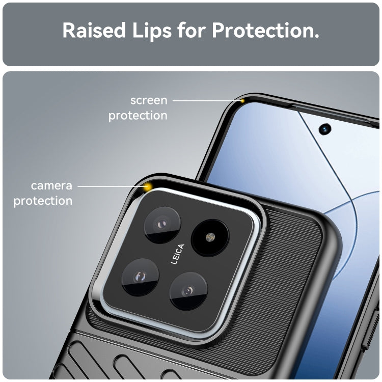 For Xiaomi 14 Thunderbolt Shockproof Soft TPU Phone Case(Black) - Xiaomi Cases by buy2fix | Online Shopping UK | buy2fix
