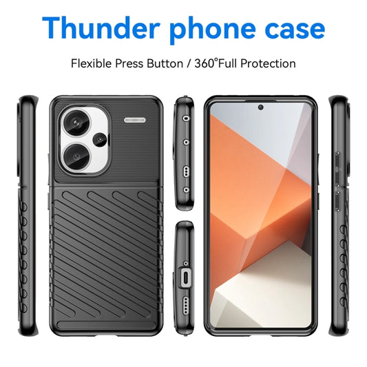 For Xiaomi Redmi Note 13 Pro+ 5G Thunderbolt Shockproof Soft TPU Phone Case(Black) - Note 13 Pro+ Cases by buy2fix | Online Shopping UK | buy2fix